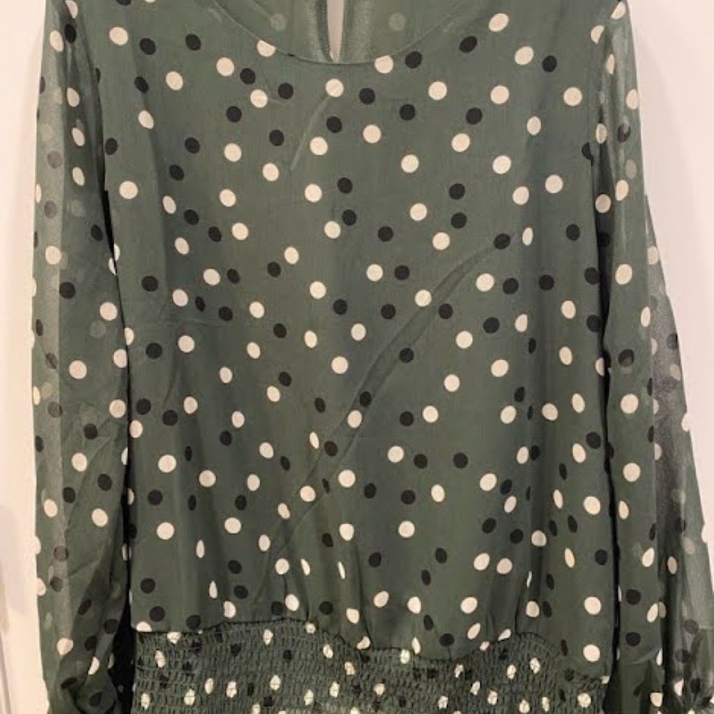 Polka Dot Long Sleeve Blouse